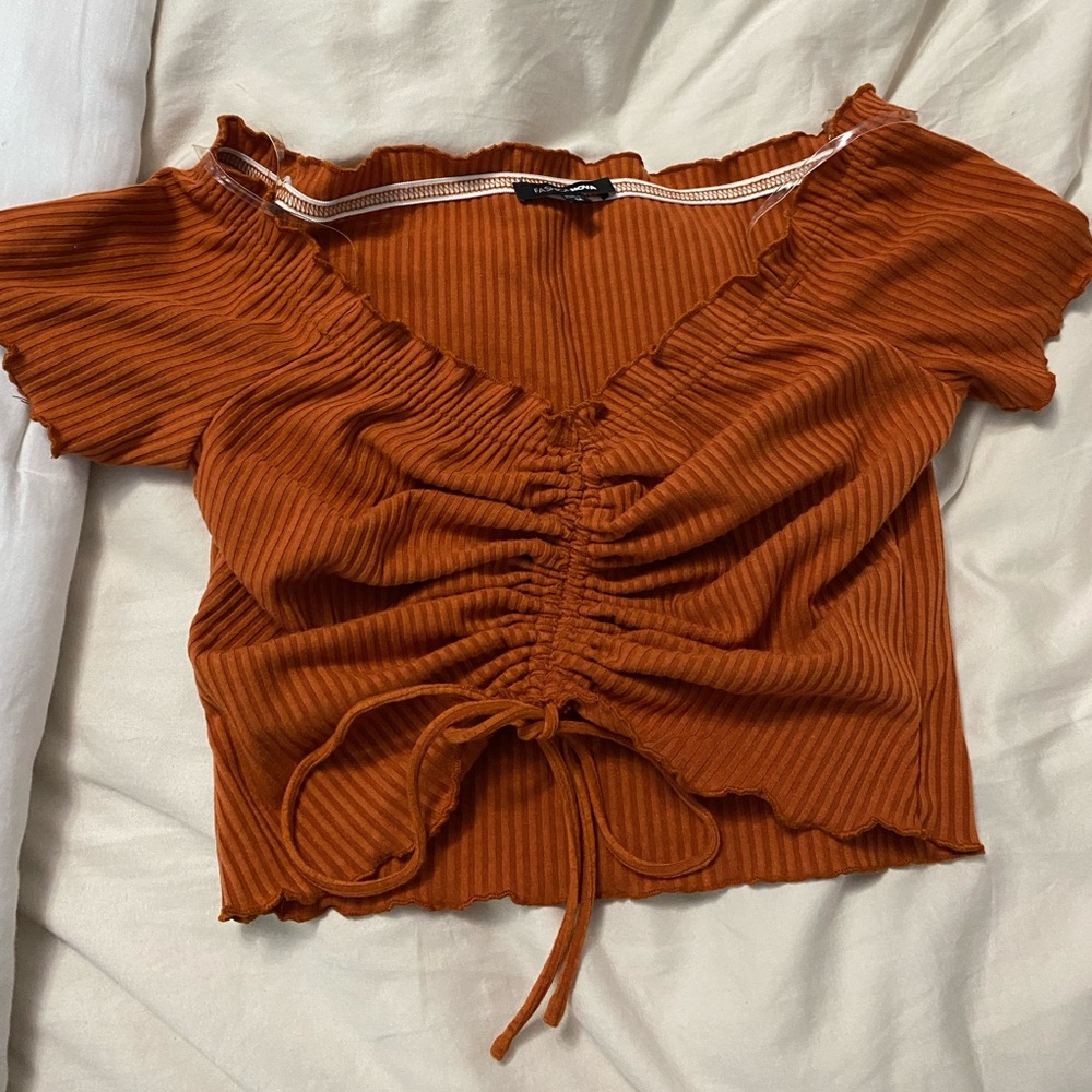 Copper scrunched top
